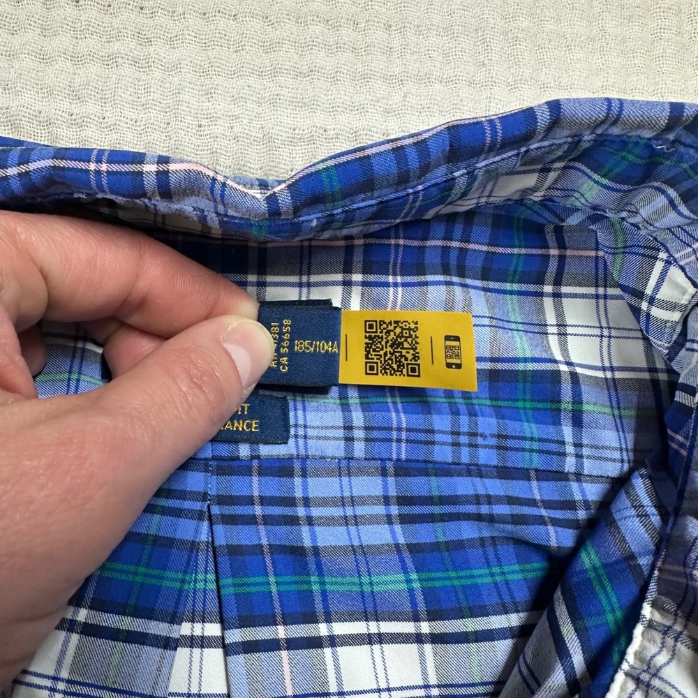 Polo Ralph Lauren Classic Fit Checked Performance Shirt stretch twill XL - Picture 3 of 8